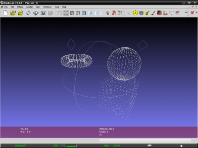 the meshes in Meshlab as points